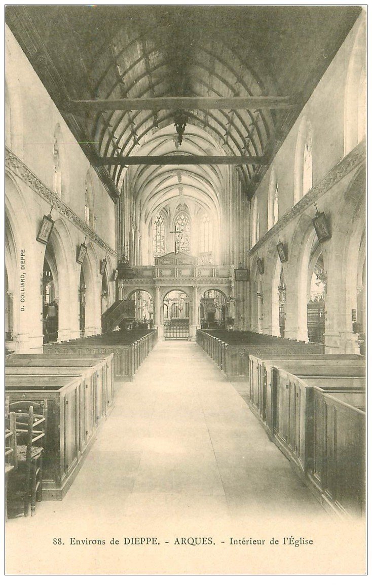 carte postale ancienne 76 ARQUES-LA-BATAILLE. Eglise intérieur 88