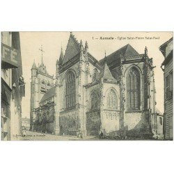 carte postale ancienne 76 AUMALE. Eglise animation