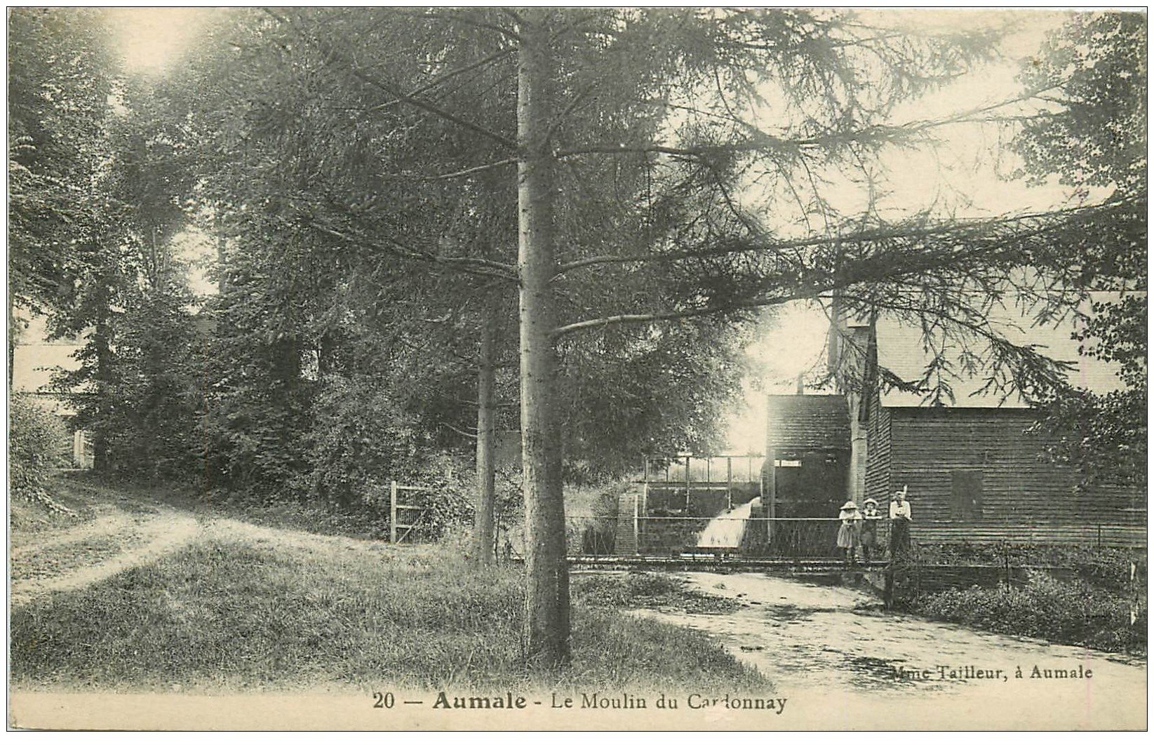 carte postale ancienne 76 AUMALE. Moulin du Cardonnay animation