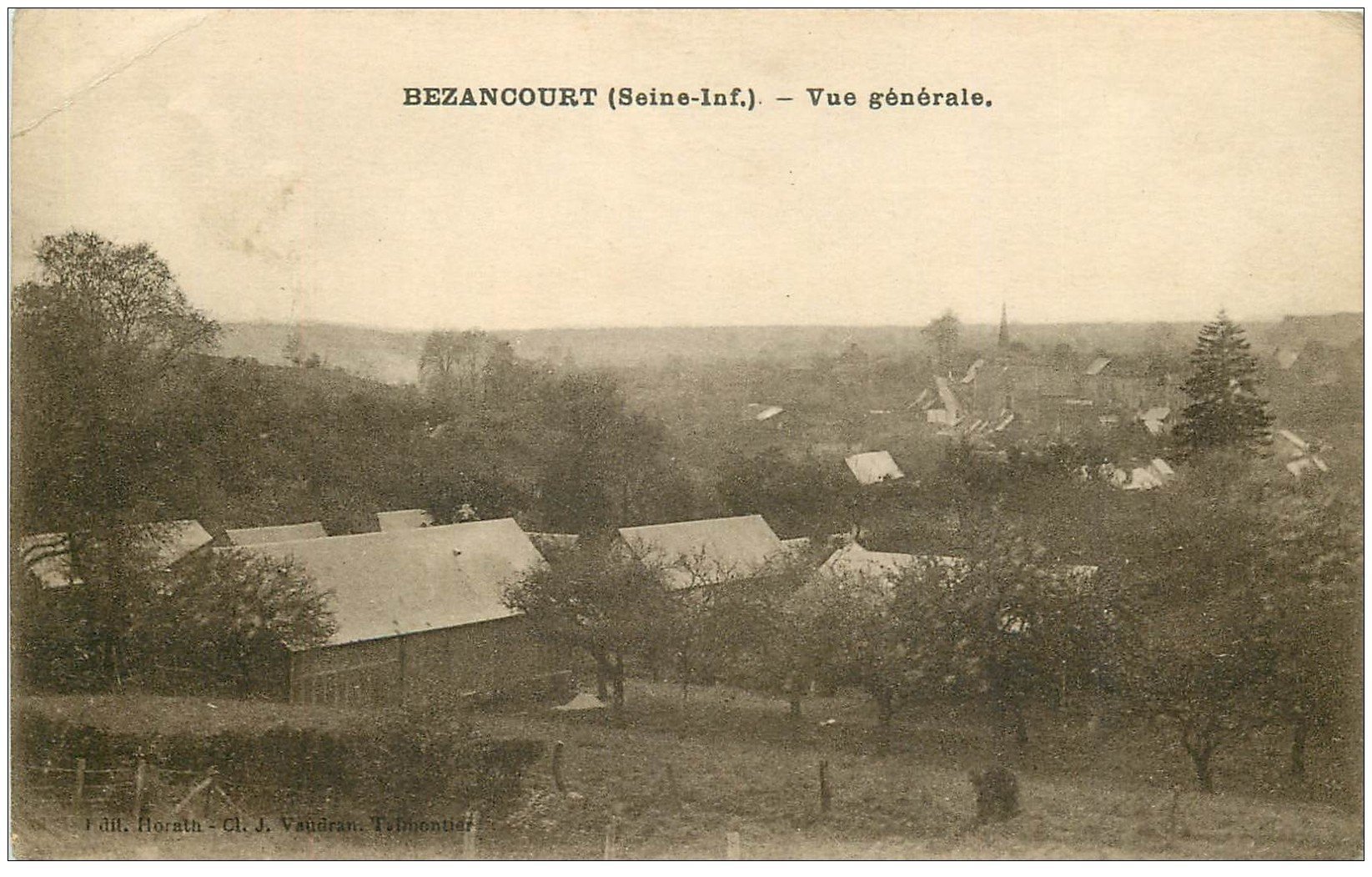carte postale ancienne 76 BEZANCOURT. Vue générale