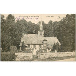 carte postale ancienne 76 BOIS-HEROULT. Eglise et Cimetière 1909