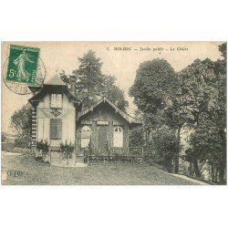 carte postale ancienne 76 BOLBEC. Le Jardin Public 1908 animation au Châlet