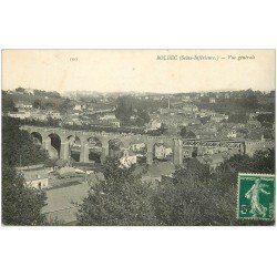 carte postale ancienne 76 BOLBEC. Vue générale 1907 avec Train