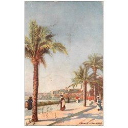 carte postale ancienne 06 CANNES. Promenade de la Croisette 1907 Oilette