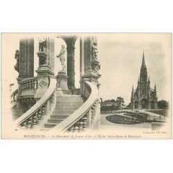 carte postale ancienne 76 BONSECOURS. Monument Jeanne d'Arc et Eglise