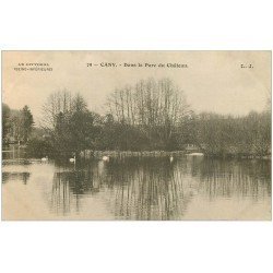 carte postale ancienne 76 CANY. Château Cygnes dans Parc