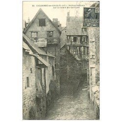 carte postale ancienne 76 CAUDEBEC-EN-CAUX. Maisons sur Rivière Sainte-Gertrude 1931