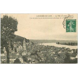 carte postale ancienne 76 CAUDEBEC-EN-CAUX. Ville et Seine 1908