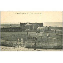 carte postale ancienne 76 CRIEL-SUR-MER. Une Villa sur la Plage vers 1903