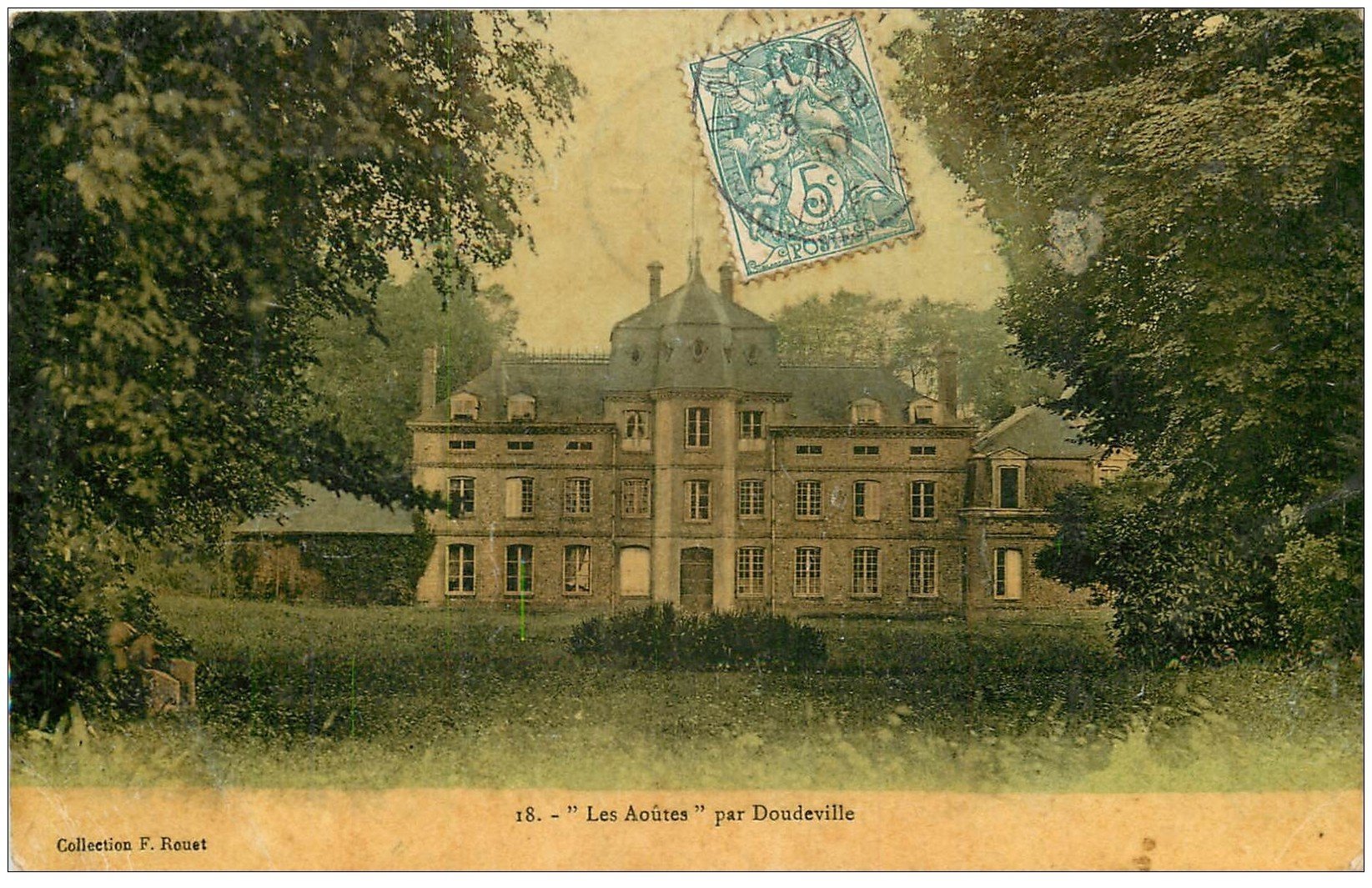 carte postale ancienne 76 DOUDEVILLE. Les Aoûtes 1907