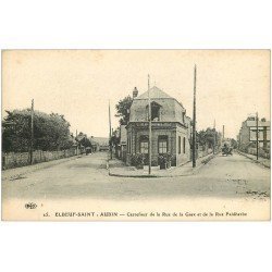 carte postale ancienne 76 ELBEUF. Carrefour Rues Gare et Faidherbe Café Dorival