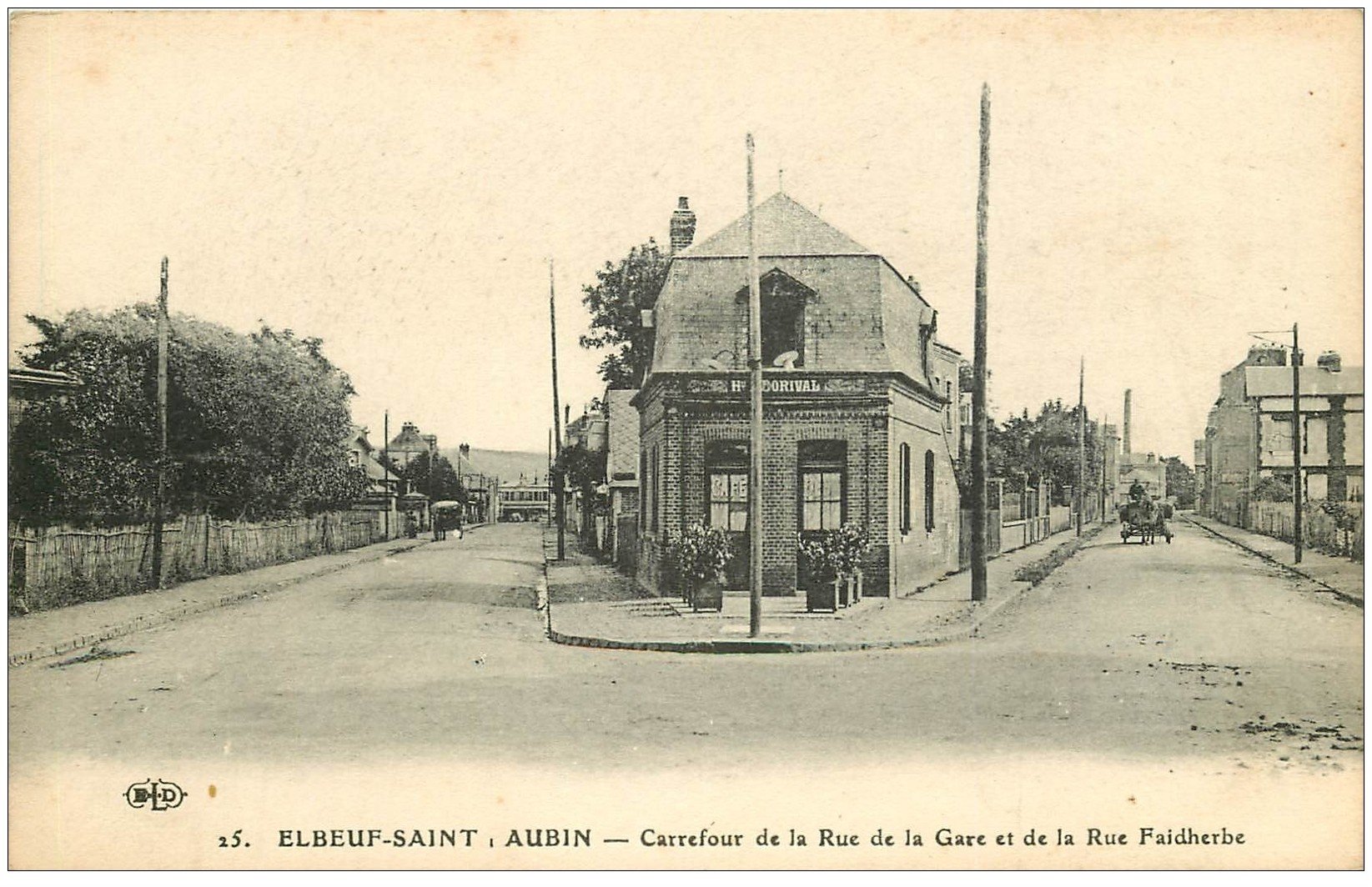 76 ELBEUF-SAINT-AUBIN. Carrefour Rues Gare et Faidherbe Café Dorival