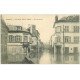 carte postale ancienne 76 ELBEUF. Crue de la Seine Rue Bourdon Café Au Bon Coin