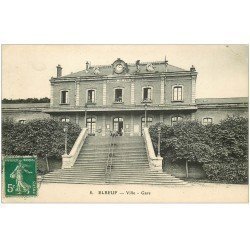 carte postale ancienne 76 ELBEUF. La Gare 1913
