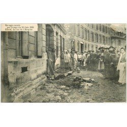 carte postale ancienne 76 ELBEUF. Ravage Orage 1908 Rue de l'Hospice