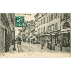 carte postale ancienne 76 ELBEUF. Rue de la Barrière 1911