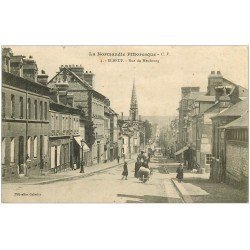 carte postale ancienne 76 ELBEUF. Rue du Neubourg bureau l'Octroi