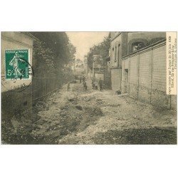 carte postale ancienne 76 ELBEUF. Rue Fouquier-Long ravages Orage de 1908