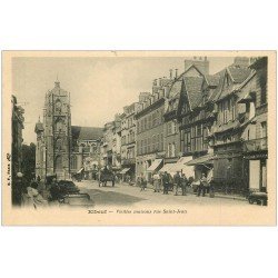 carte postale ancienne 76 ELBEUF. Rue Saint-Jean Café et Maisons