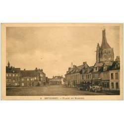 carte postale ancienne 76 ENVERMEU. Place du Marché Café du Commerce