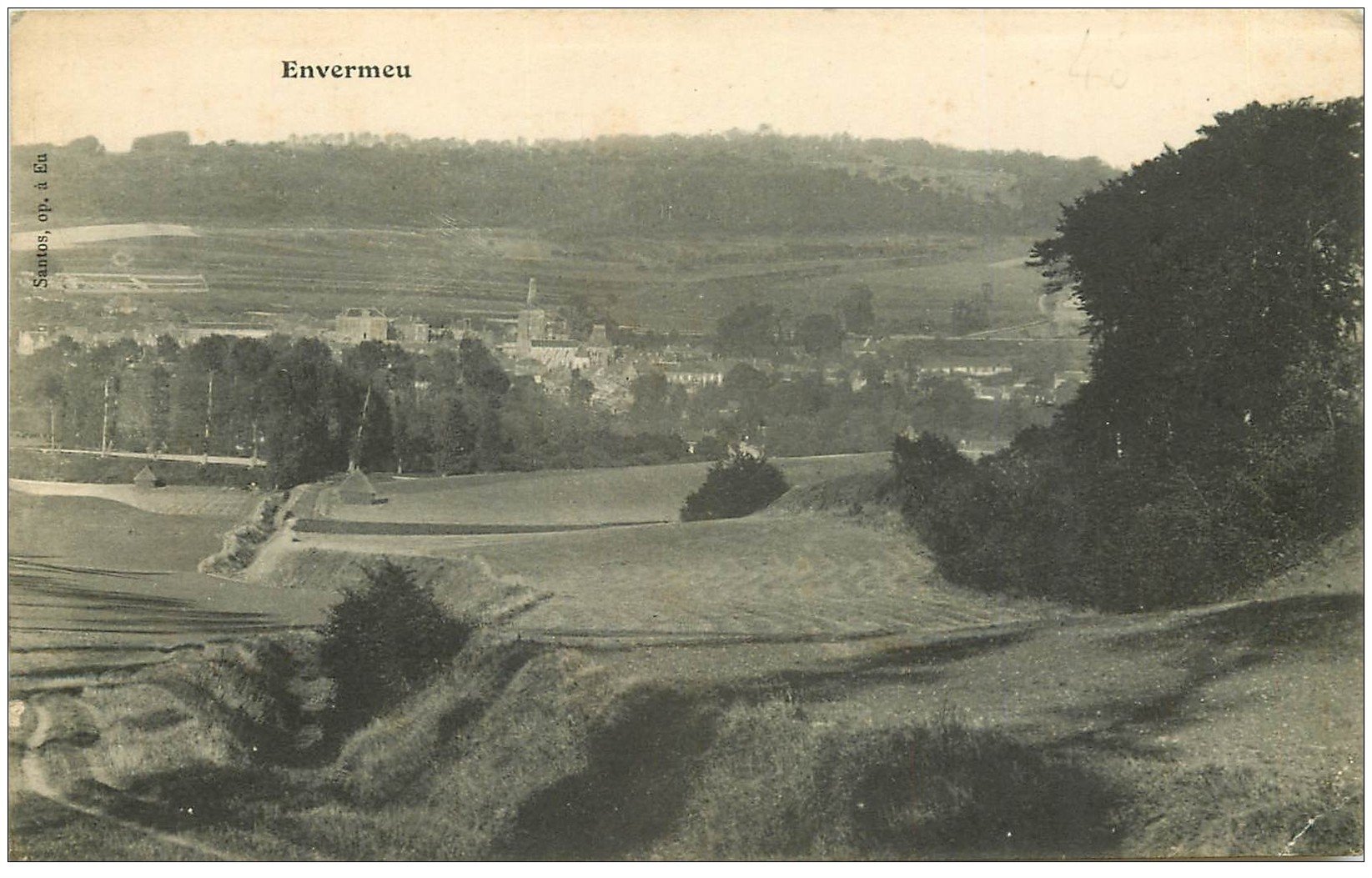 carte postale ancienne 76 ENVERMEU. Ville et Campagne