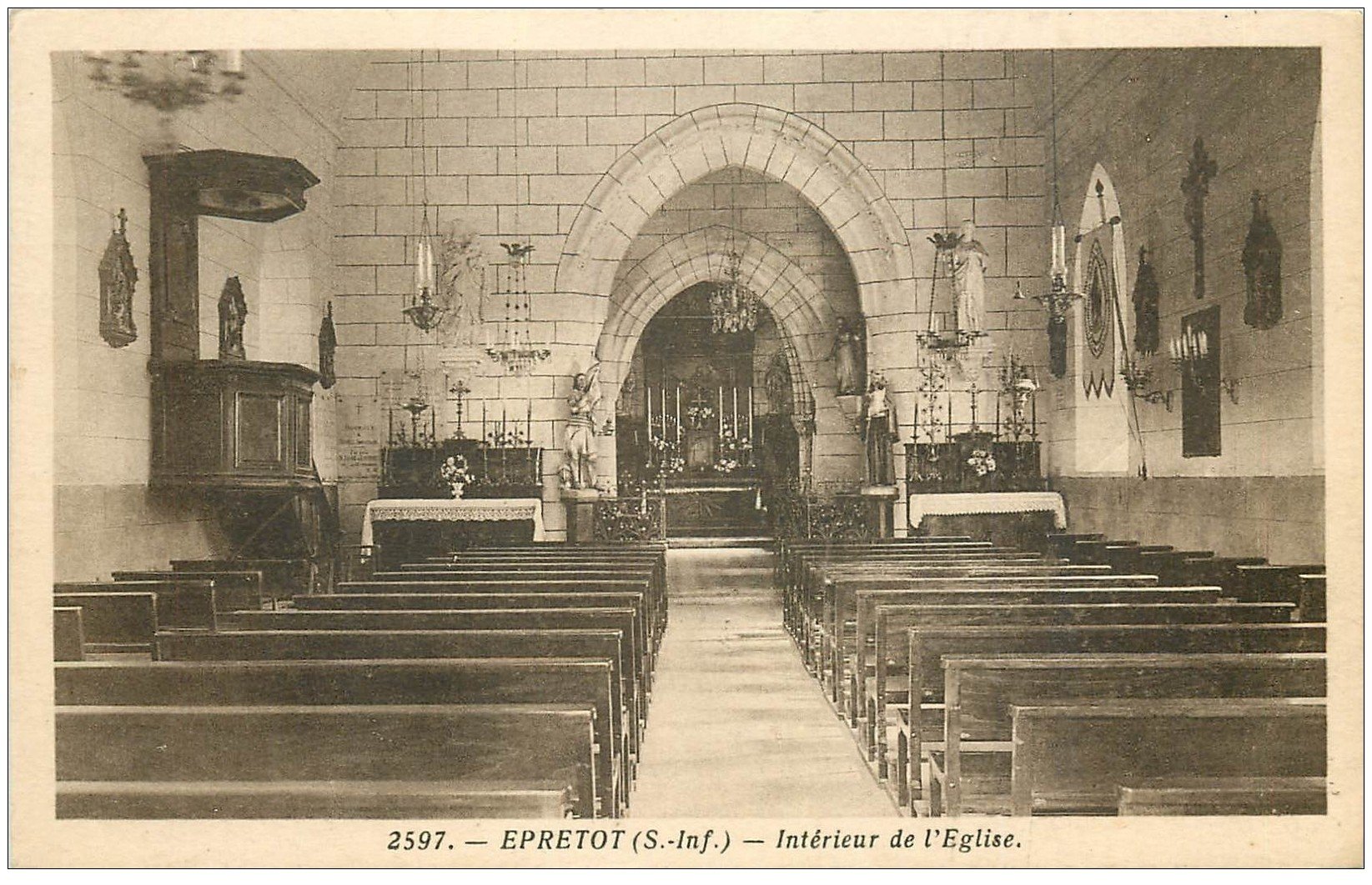 carte postale ancienne 76 EPRETOT. Eglise