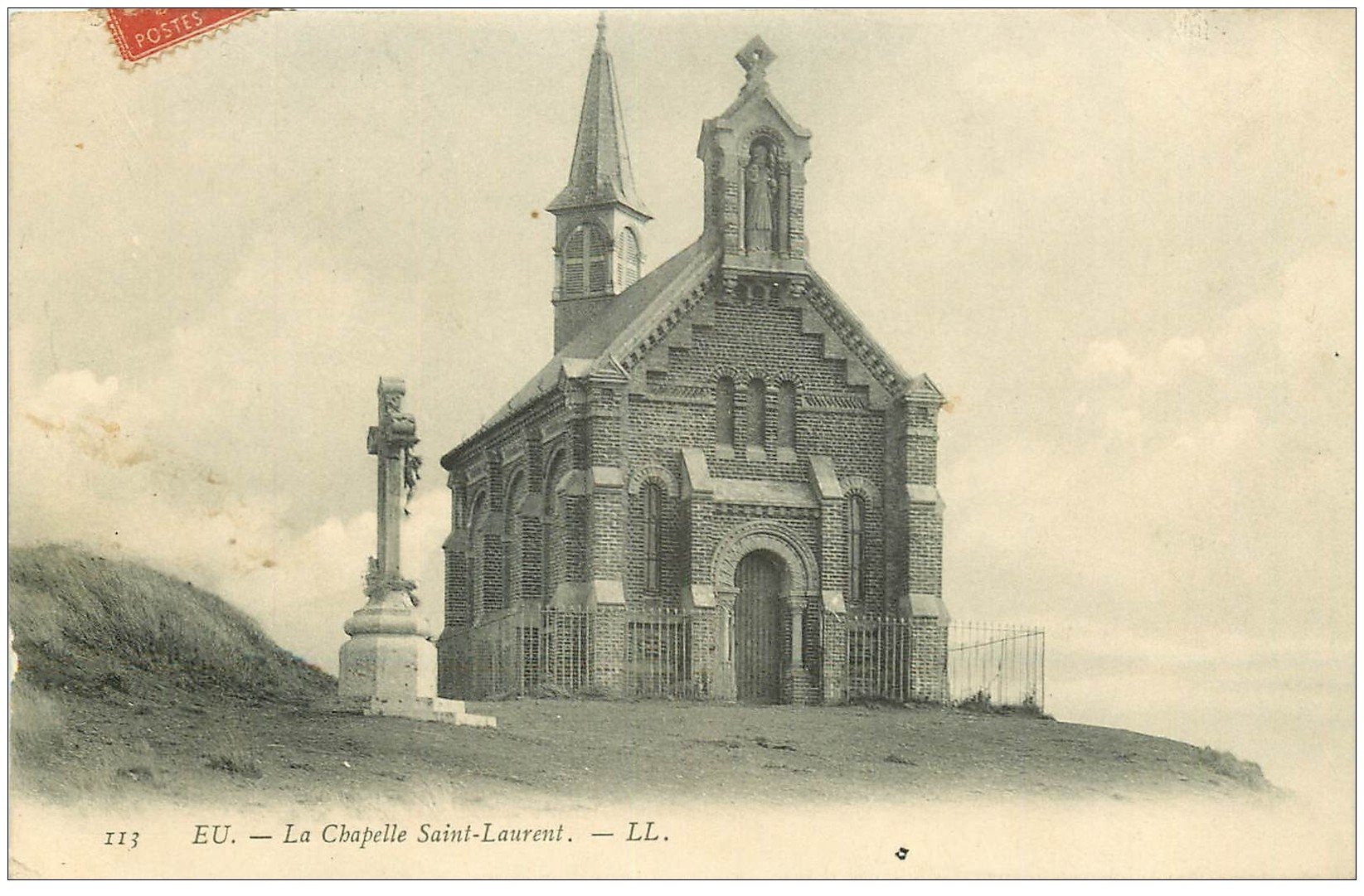 carte postale ancienne 76 EU. Chapelle Saint-Laurent 1907