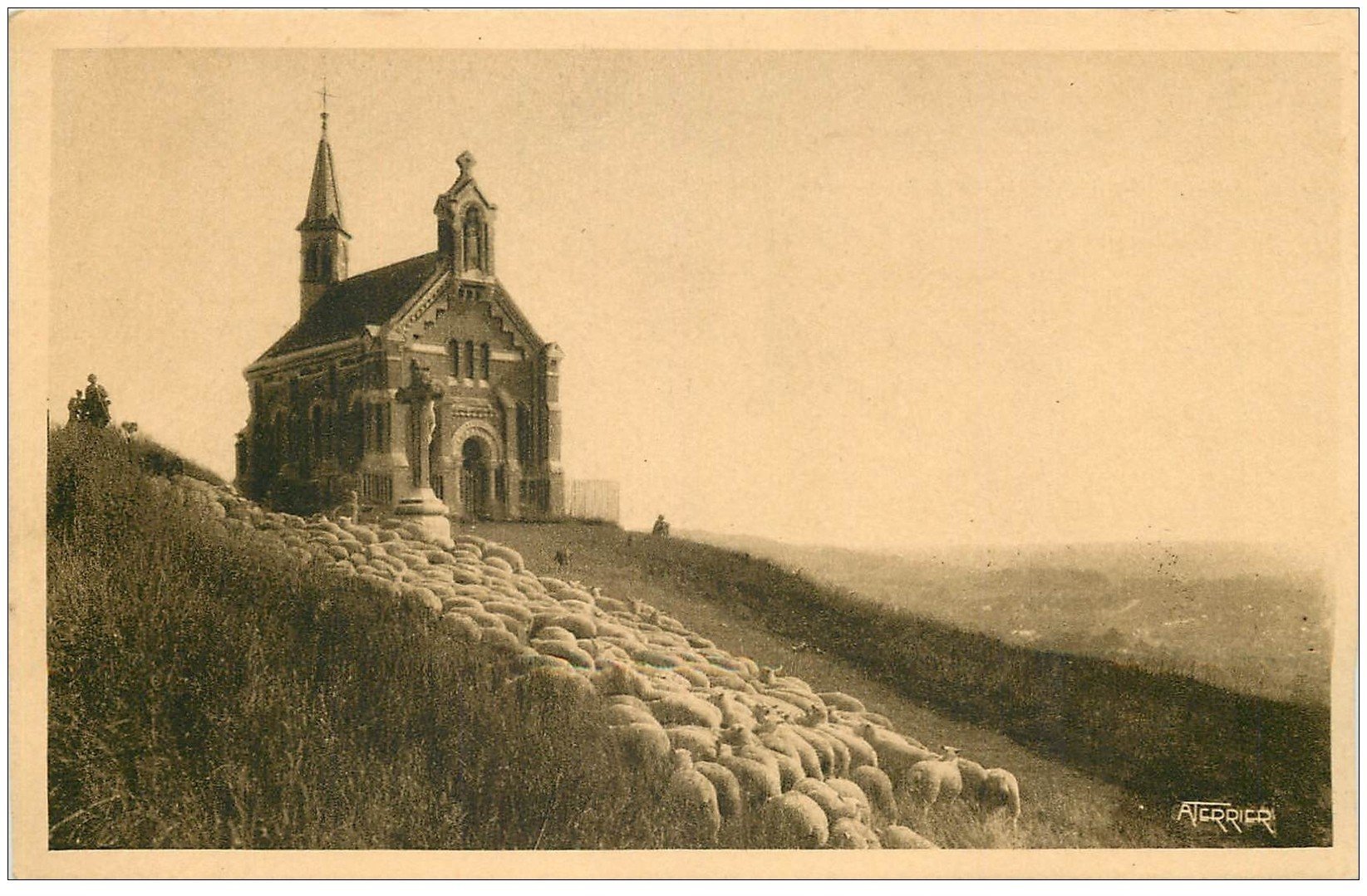 carte postale ancienne 76 EU. Chapelle Saint-Laurent Pâtre et Moutons