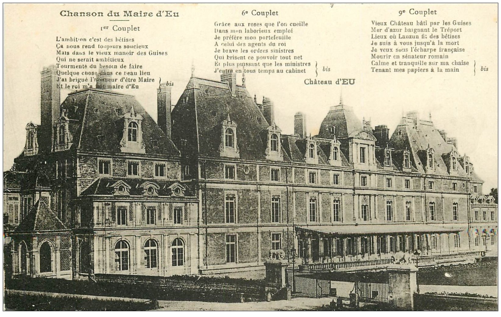 carte postale ancienne 76 EU. Château et chanson