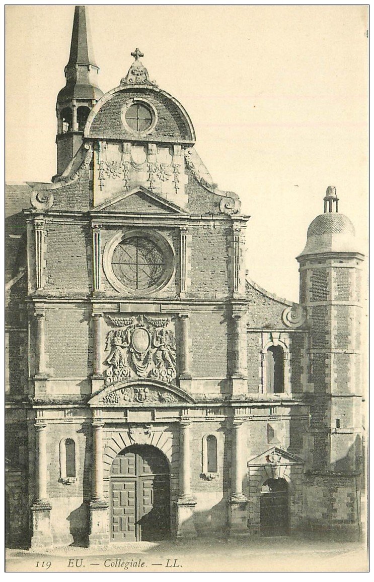 carte postale ancienne 76 EU. Collégiale