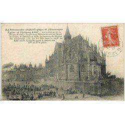 carte postale ancienne 76 EU. Eglise et Château avant