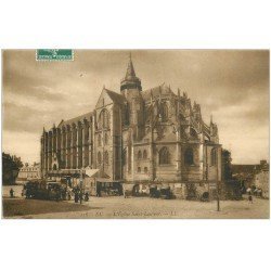 carte postale ancienne 76 EU. Eglise Saint-Laurent animation