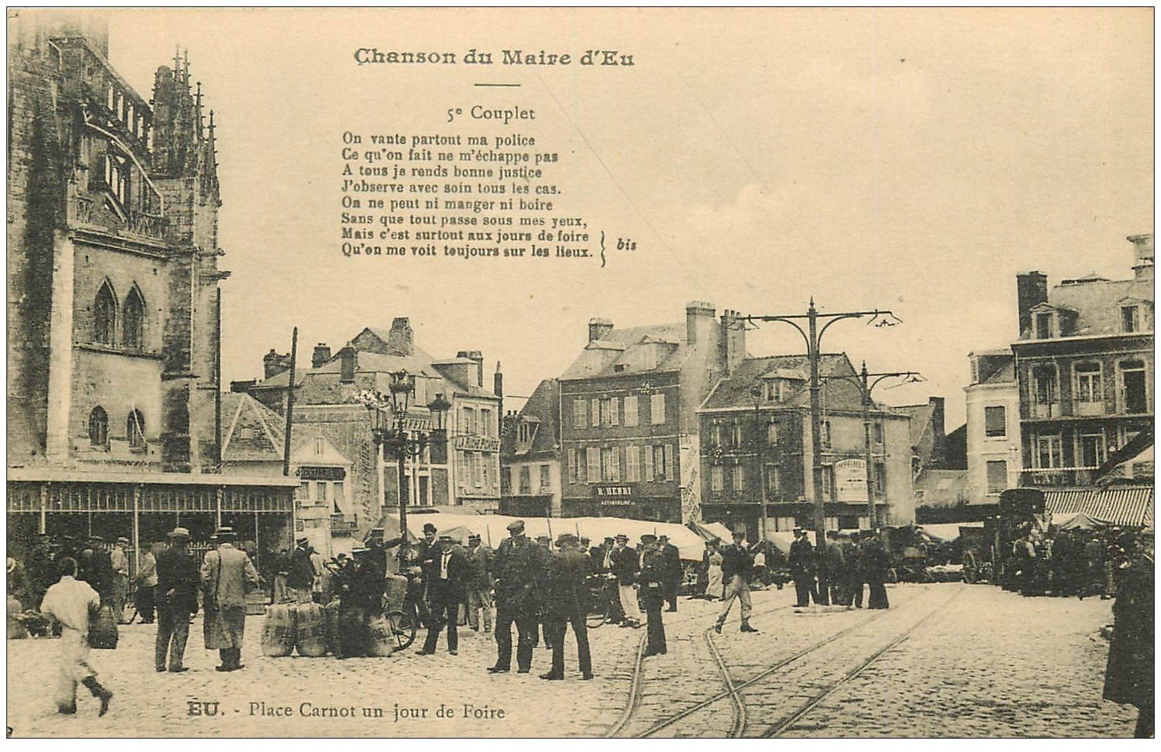 carte postale ancienne 76 EU. Foire Place Carnot