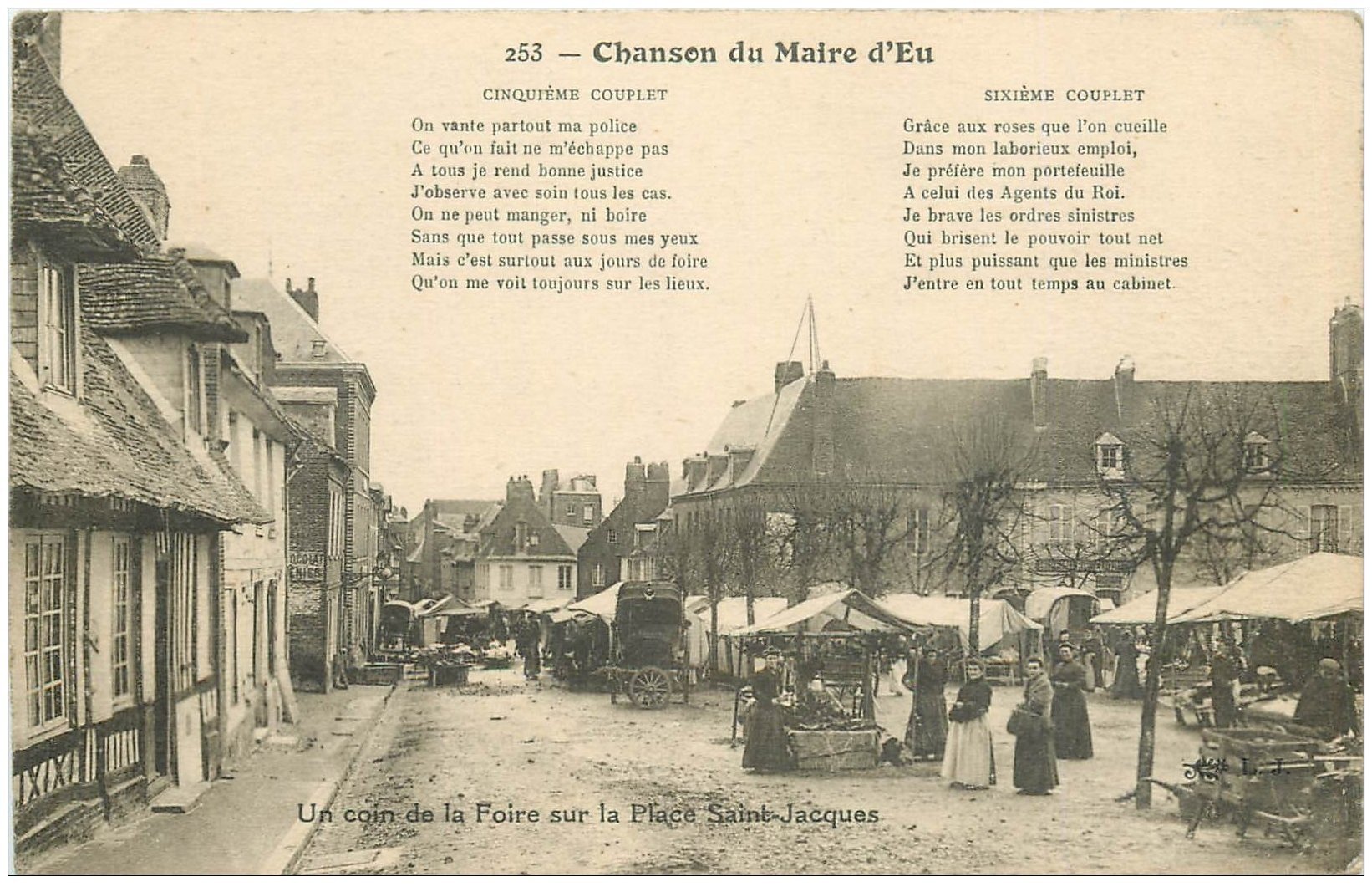 carte postale ancienne 76 EU. Foire Place Saint-Jacques