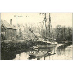 carte postale ancienne 76 EU. Le Canal bateau de transports des Sels Picards