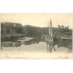 carte postale ancienne 76 EU. Le Port bateau transport 1905