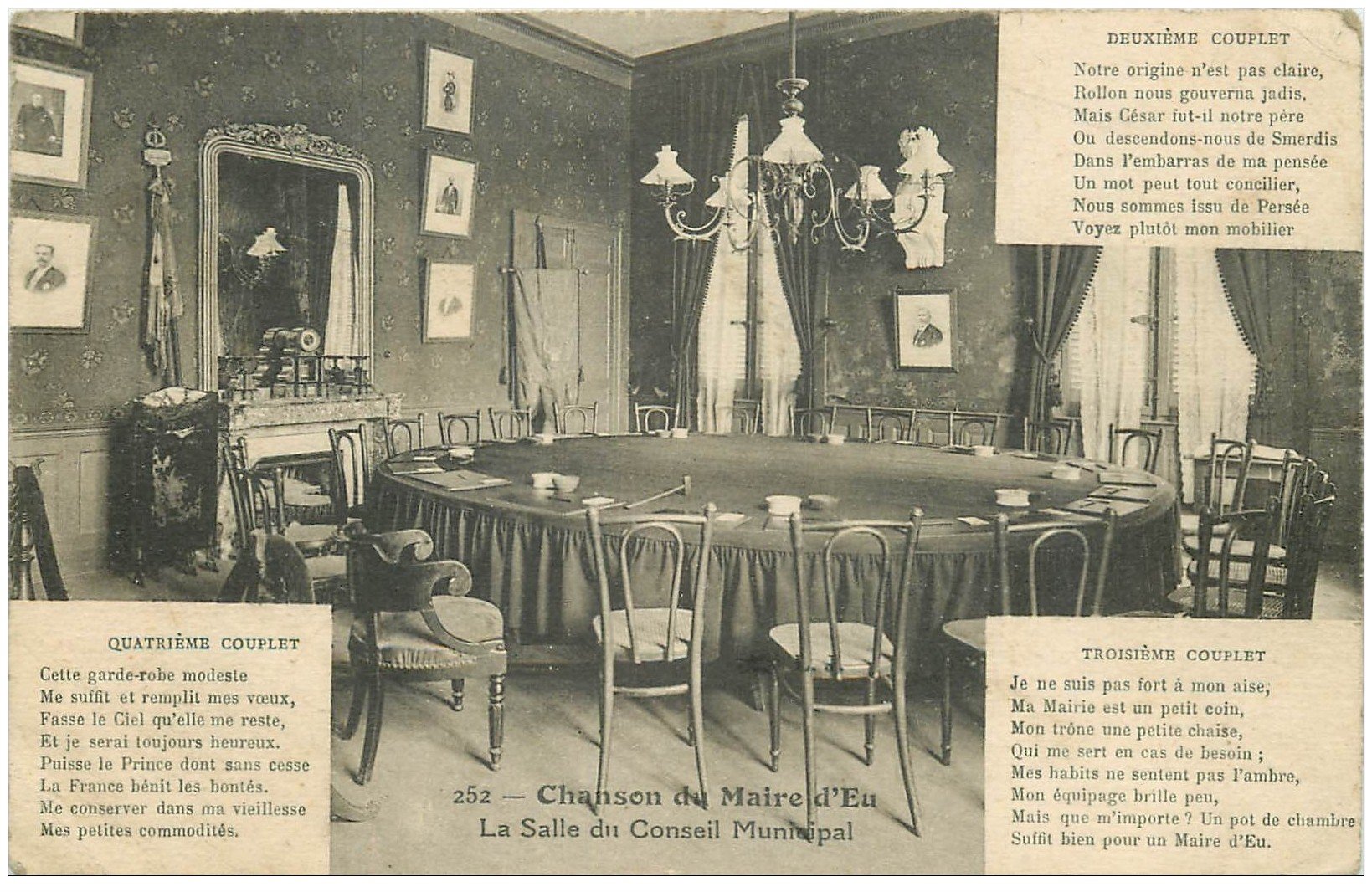 carte postale ancienne 76 EU. Mairie. Salle du Conseil Municipal