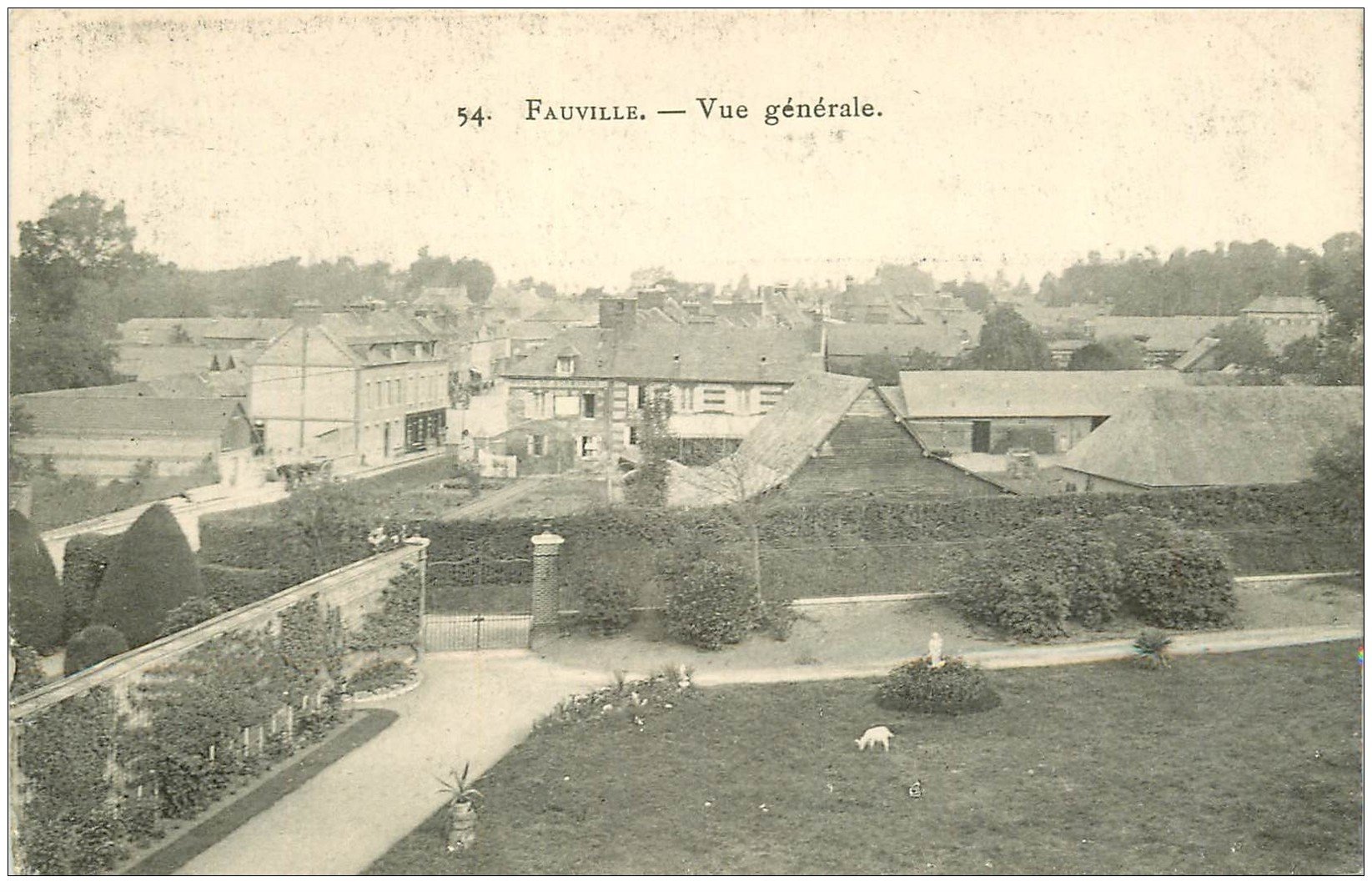 carte postale ancienne 76 FAUVILLE-EN-CAUX. Vue générale