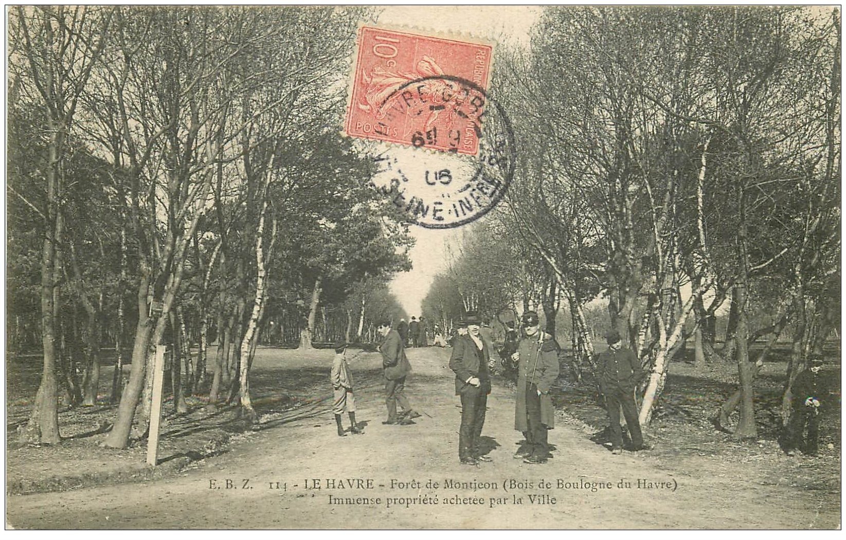carte postale ancienne 76 LE HAVRE. Forêt de Montjeon 1906