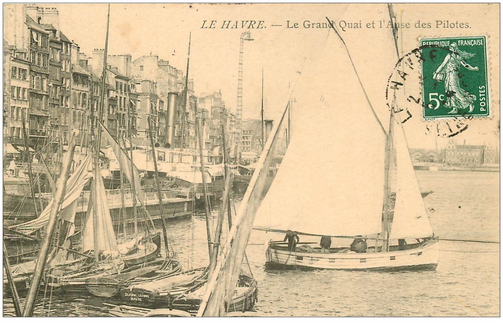 carte postale ancienne 76 LE HAVRE. Grand Quai et Anse des Pilotes 1908