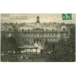 carte postale ancienne 76 LE HAVRE. Hôtel de Ville Jardin Public