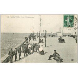 carte postale ancienne 76 LE HAVRE. Jetée et Sémaphore 1908