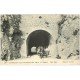 carte postale ancienne 06 CASTILLON. Attelage sortant du Tunnel 1915