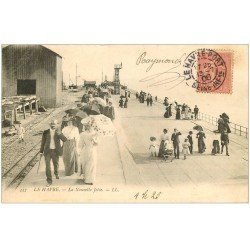 carte postale ancienne 76 LE HAVRE. La Nouvelle Jetée 1906