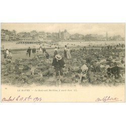 carte postale ancienne 76 LE HAVRE. La Pêche aux Crustacés Boulevard Maritime 1903