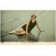 carte postale ancienne 76 LE HAVRE. La Plage jolie Femme 1913