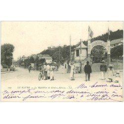 carte postale ancienne 76 LE HAVRE. Le Raidillon de Sainte-Adresse 1903. Restaurant Pradier