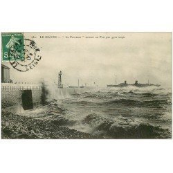 carte postale ancienne 76 LE HAVRE. Navire La Provence au Port 1909