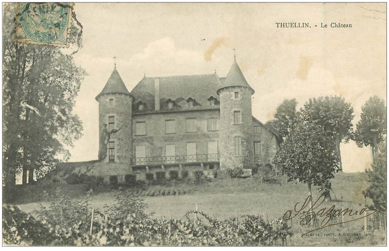 carte postale ancienne 01 THUELLIN. Le Château 1906
