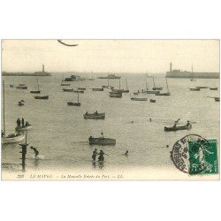 carte postale ancienne 76 LE HAVRE. Nouvelle Entrée du port 1909